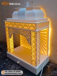 Wall Mounted Corian Mandir Designs